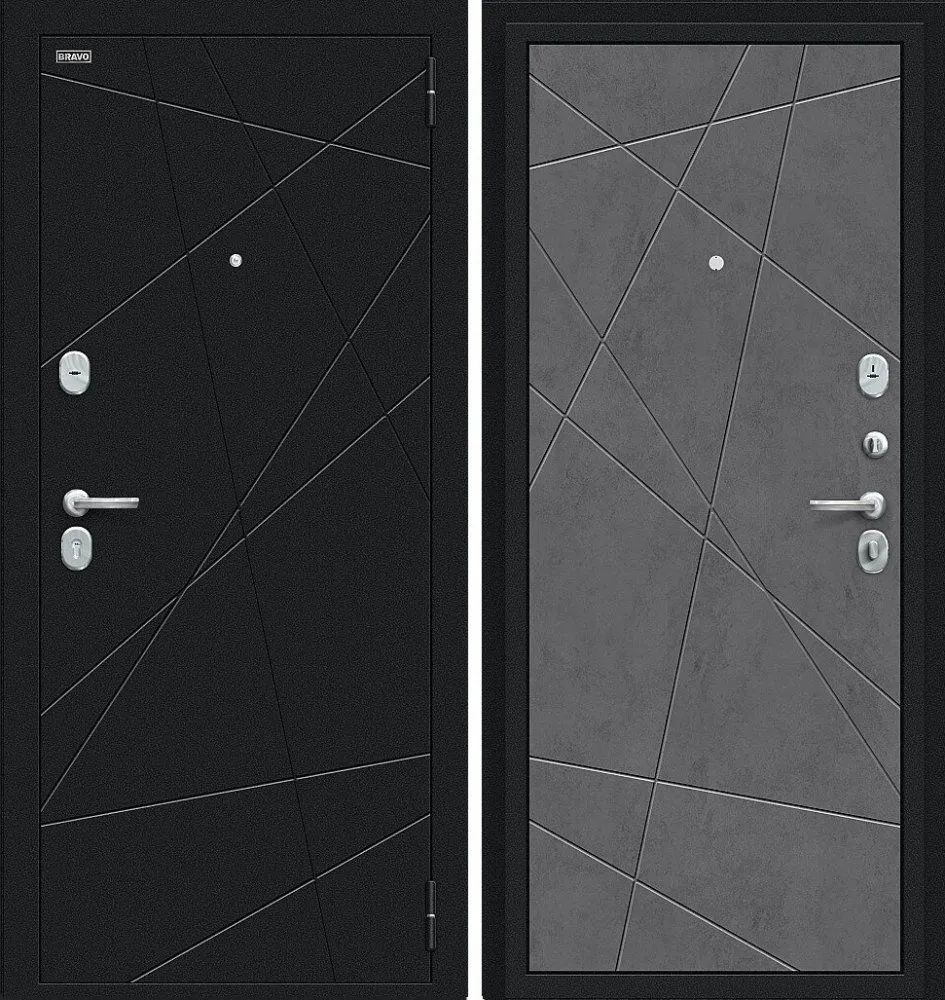 Фото Дверь Браво Граффити-5 Букле черное/Slate Art DIS006724
